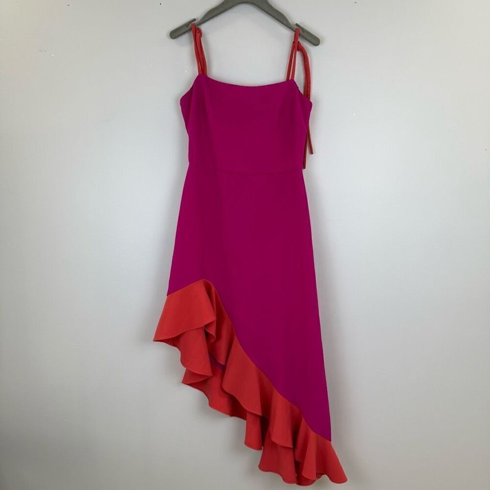 Christian Siriano  Pink Tie Shoulder Dress 📦 - Picture 4 of 10